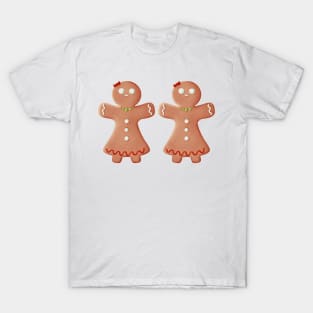 Gingerbread girls couple lgbt T-Shirt